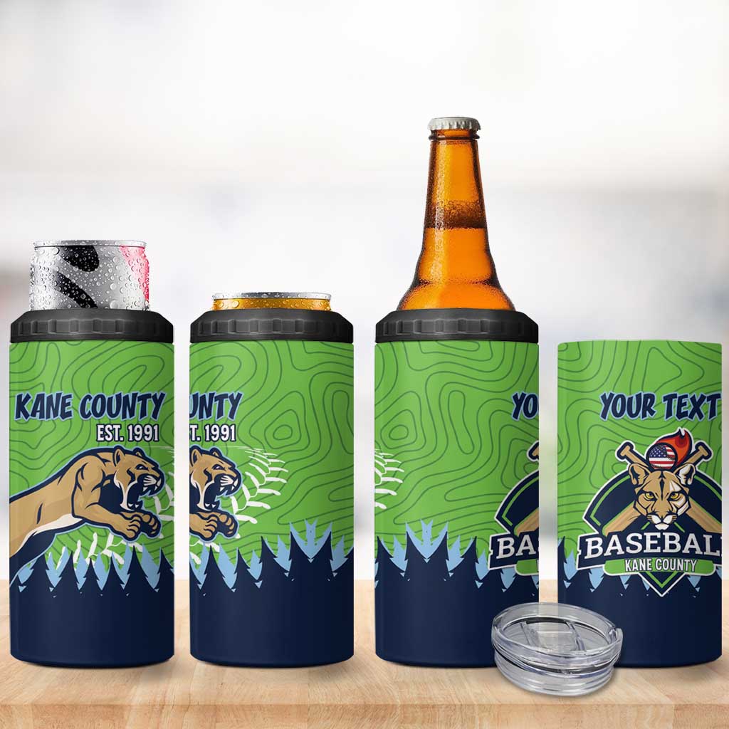 Kane County 2025 Baseball Custom 4 in 1 Can Cooler Tumbler Cougar Fight Cougar Win