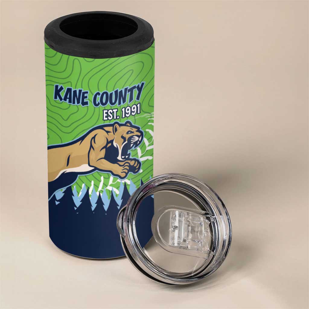 Kane County 2025 Baseball Custom 4 in 1 Can Cooler Tumbler Cougar Fight Cougar Win