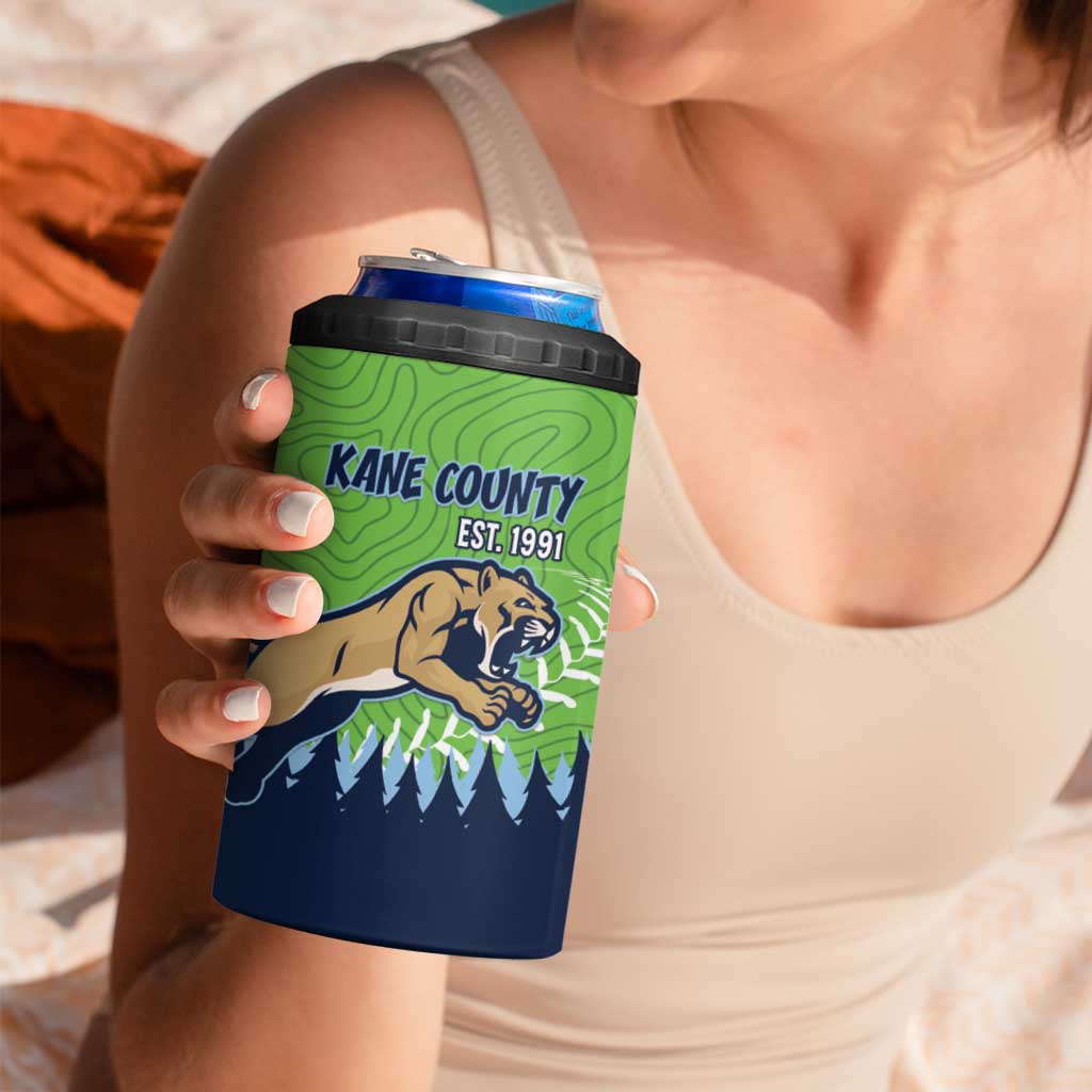 Kane County 2025 Baseball Custom 4 in 1 Can Cooler Tumbler Cougar Fight Cougar Win