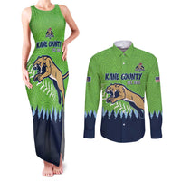 Kane County 2025 Baseball Custom Couples Matching Tank Maxi Dress and Long Sleeve Button Shirt Cougar Fight Cougar Win