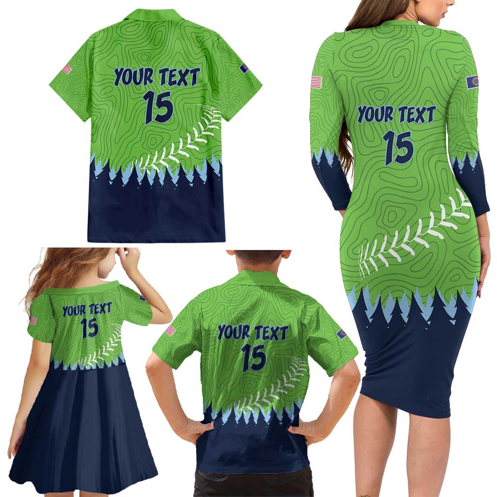 Kane County 2025 Baseball Custom Family Matching Long Sleeve Bodycon Dress and Hawaiian Shirt Cougar Fight Cougar Win