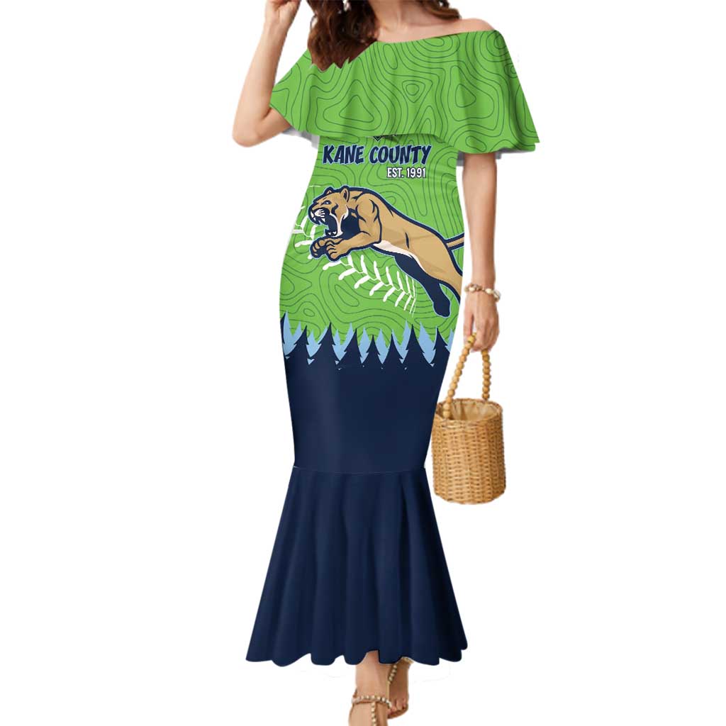 Kane County 2025 Baseball Custom Family Matching Mermaid Dress and Hawaiian Shirt Cougar Fight Cougar Win