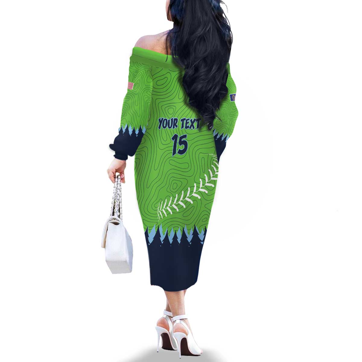 Kane County 2025 Baseball Custom Family Matching Off The Shoulder Long Sleeve Dress and Hawaiian Shirt Cougar Fight Cougar Win