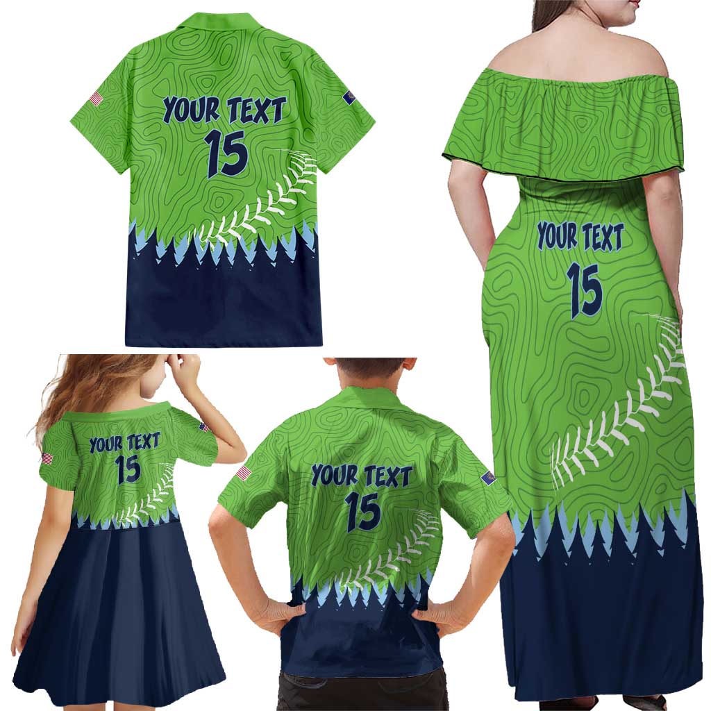 Kane County 2025 Baseball Custom Family Matching Off Shoulder Maxi Dress and Hawaiian Shirt Cougar Fight Cougar Win