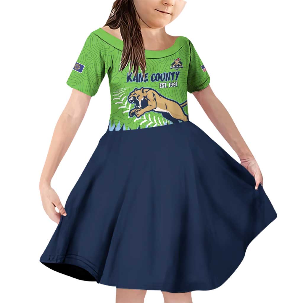 Kane County 2025 Baseball Custom Family Matching Off Shoulder Short Dress and Hawaiian Shirt Cougar Fight Cougar Win