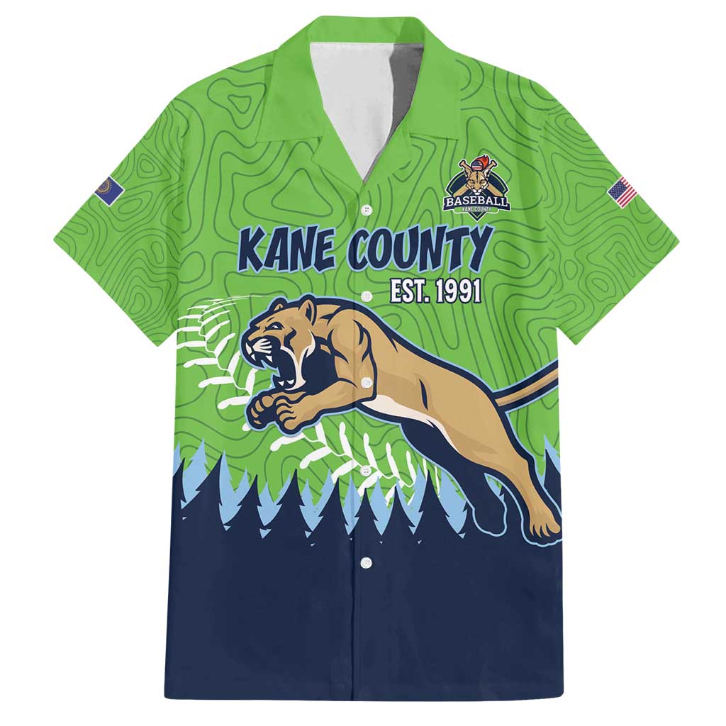 Kane County 2025 Baseball Custom Family Matching Off Shoulder Short Dress and Hawaiian Shirt Cougar Fight Cougar Win
