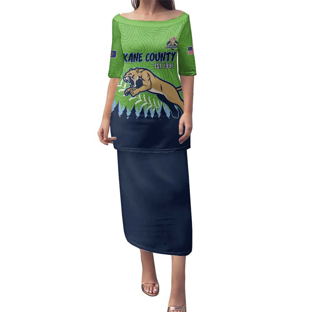 Kane County 2025 Baseball Custom Family Matching Puletasi and Hawaiian Shirt Cougar Fight Cougar Win