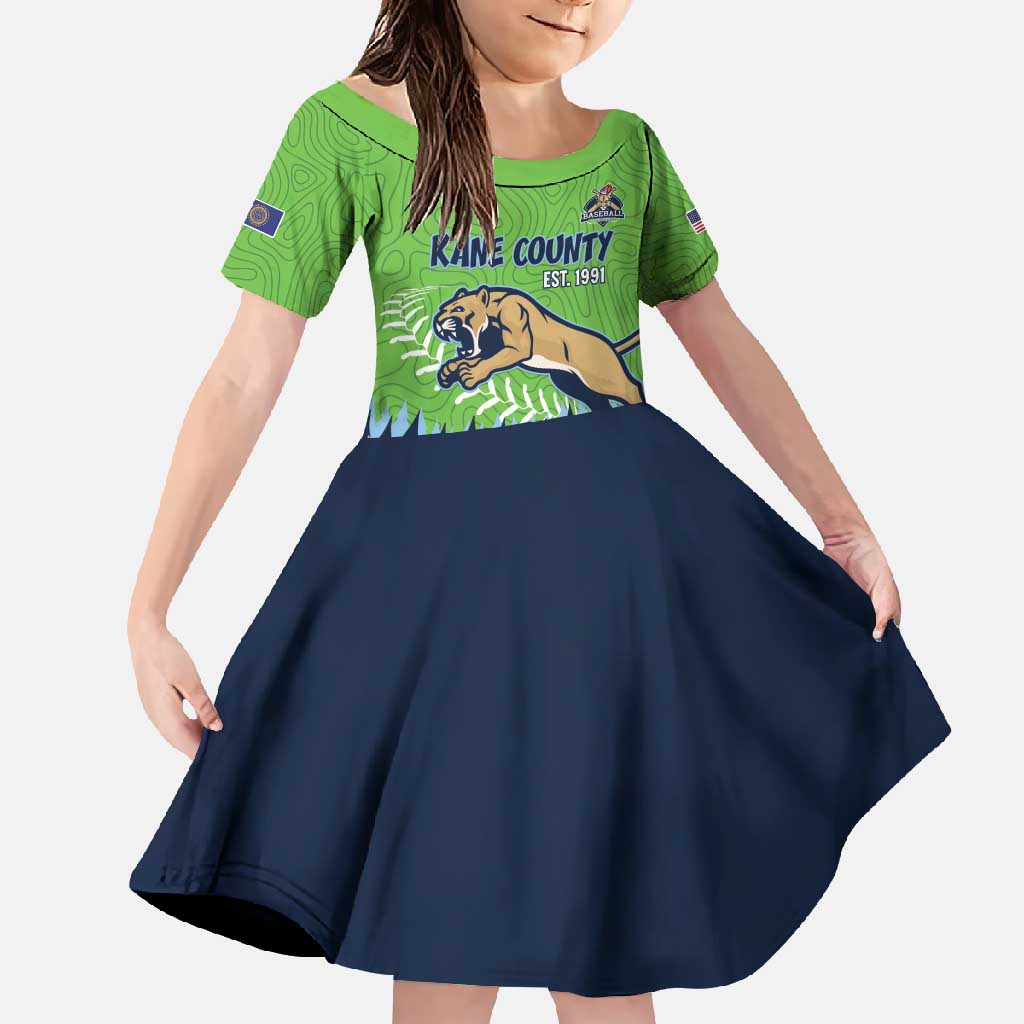 Kane County 2025 Baseball Custom Family Matching Short Sleeve Bodycon Dress and Hawaiian Shirt Cougar Fight Cougar Win