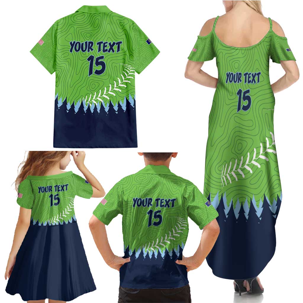Kane County 2025 Baseball Custom Family Matching Summer Maxi Dress and Hawaiian Shirt Cougar Fight Cougar Win