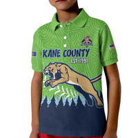 Kane County 2025 Baseball Custom Kid Polo Shirt Cougar Fight Cougar Win
