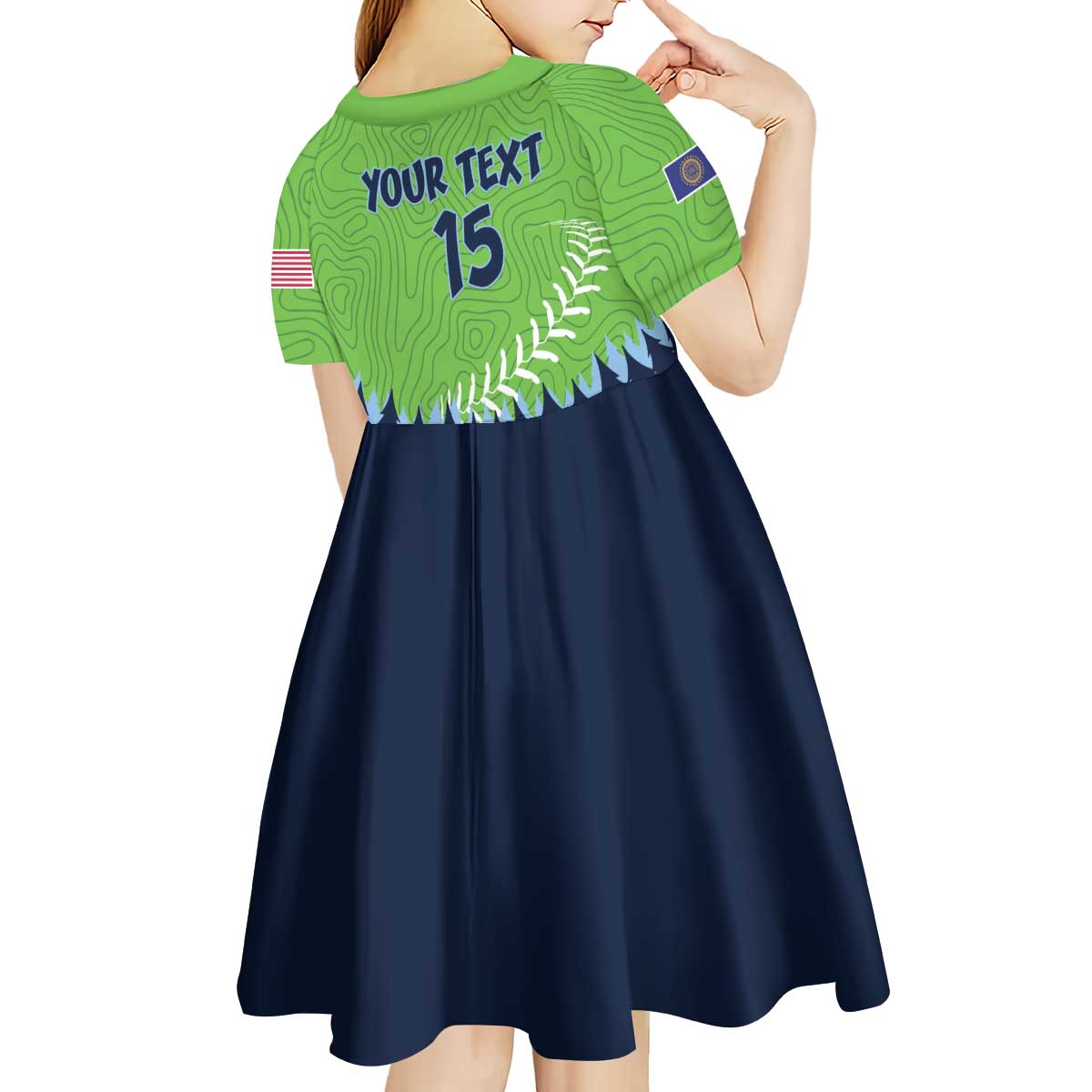 Kane County 2025 Baseball Custom Kid Short Sleeve Dress Cougar Fight Cougar Win