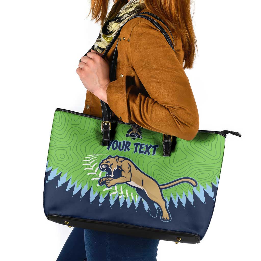 Kane County 2025 Baseball Custom Leather Tote Bag Cougar Fight Cougar Win