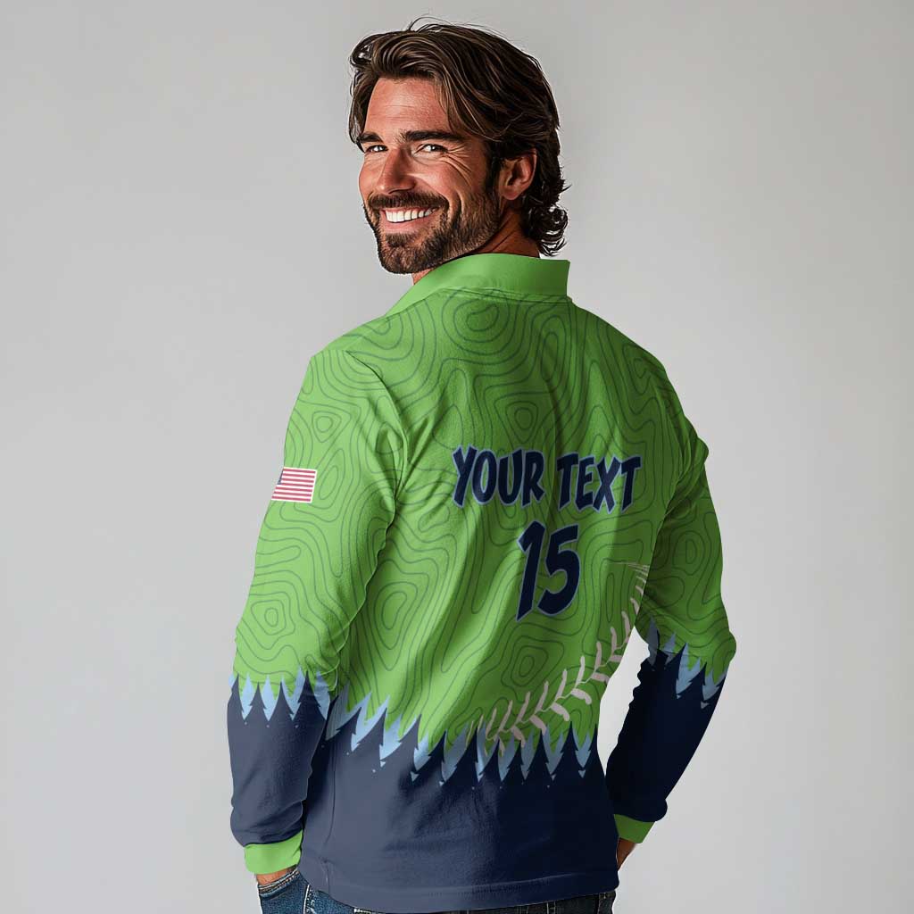 Kane County 2025 Baseball Custom Long Sleeve Polo Shirt Cougar Fight Cougar Win