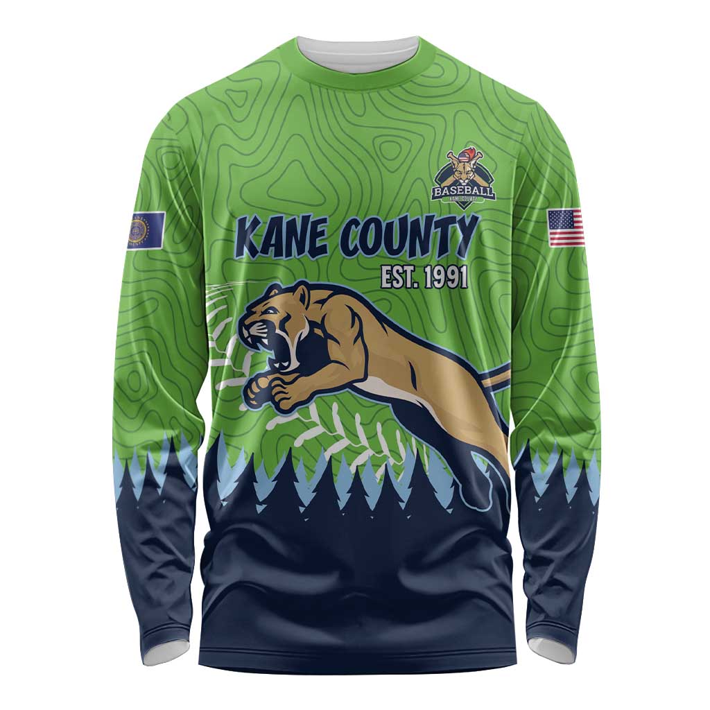 Kane County 2025 Baseball Custom Long Sleeve Shirt Cougar Fight Cougar Win