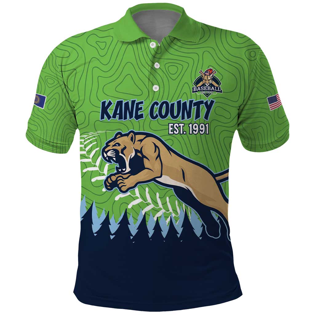 Kane County 2025 Baseball Custom Polo Shirt Cougar Fight Cougar Win