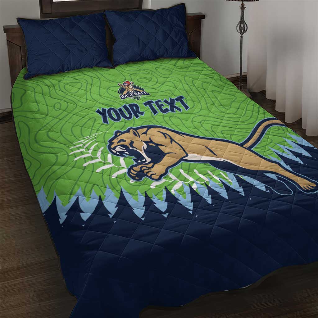 Kane County 2025 Baseball Custom Quilt Bed Set Cougar Fight Cougar Win