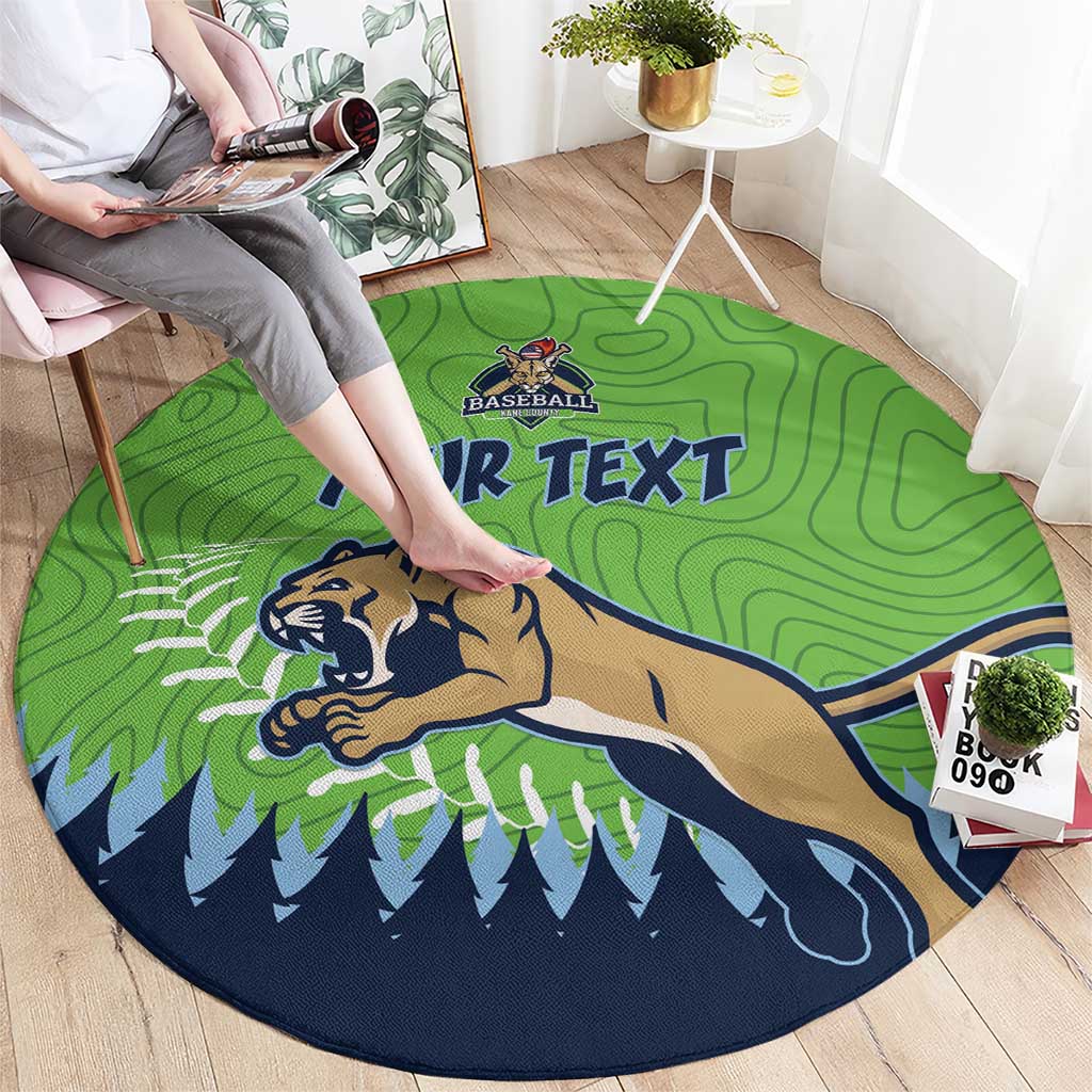 Kane County 2025 Baseball Custom Round Carpet Cougar Fight Cougar Win