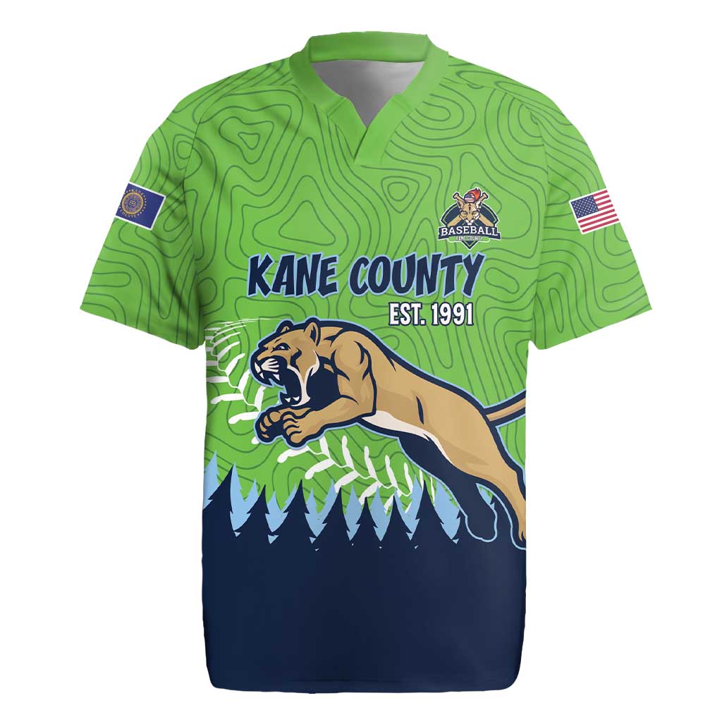 Kane County 2025 Baseball Custom Rugby Jersey Cougar Fight Cougar Win