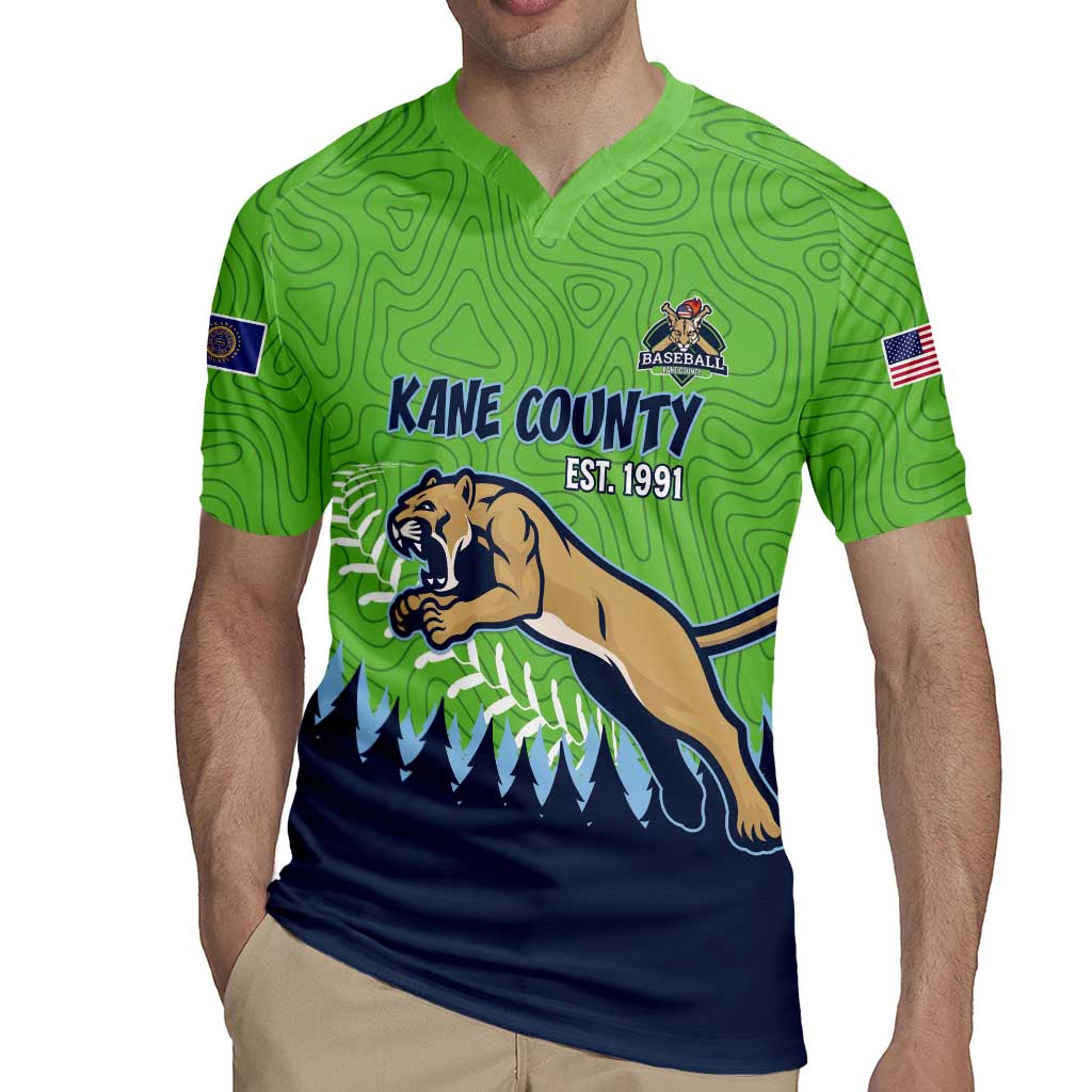 Kane County 2025 Baseball Custom Rugby Jersey Cougar Fight Cougar Win