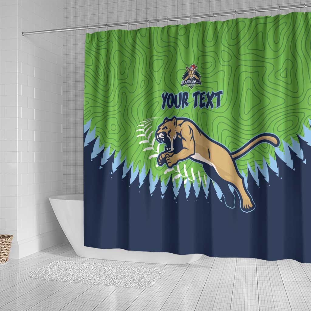 Kane County 2025 Baseball Custom Shower Curtain Cougar Fight Cougar Win
