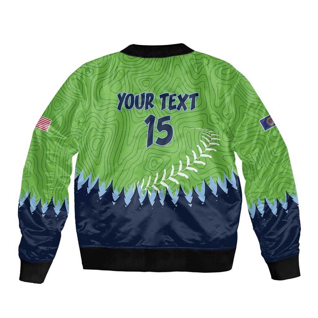 Kane County 2025 Baseball Custom Sleeve Zip Bomber Jacket Cougar Fight Cougar Win