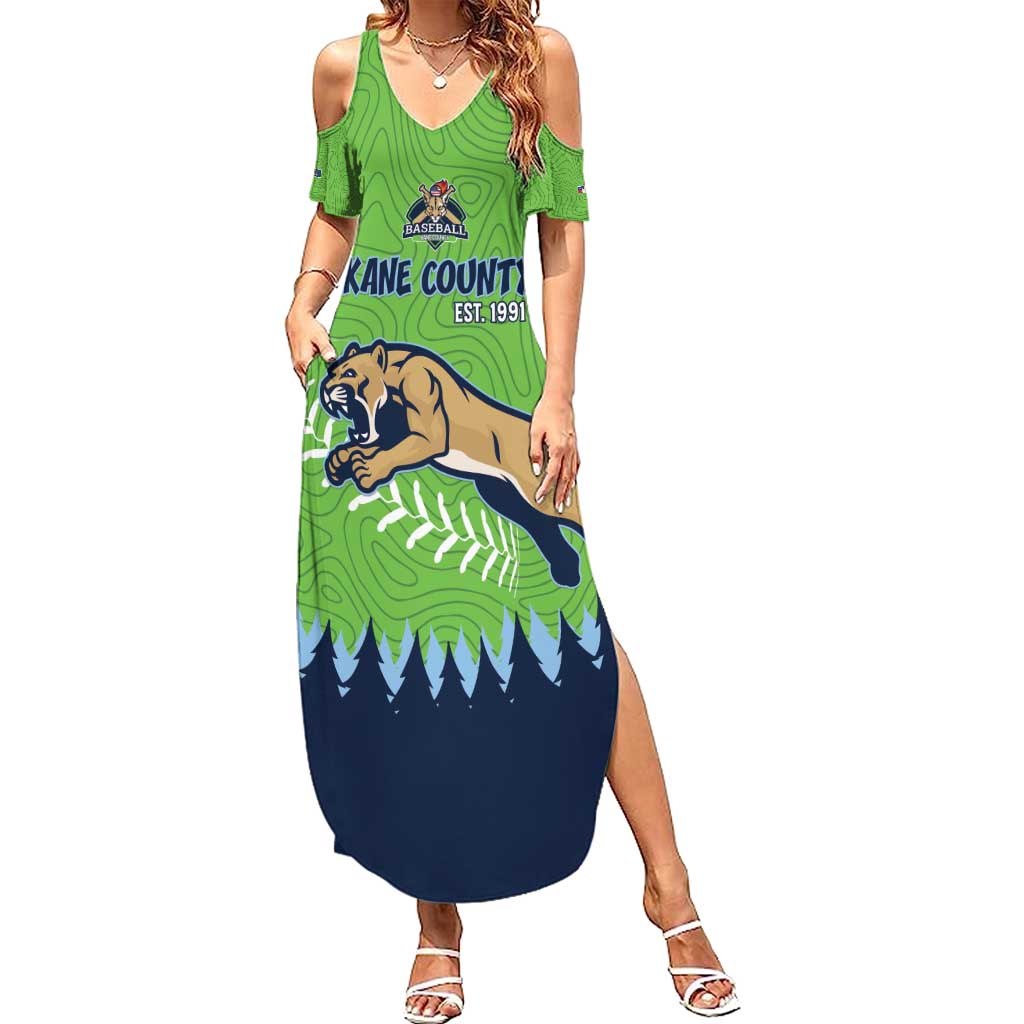 Kane County 2025 Baseball Custom Summer Maxi Dress Cougar Fight Cougar Win