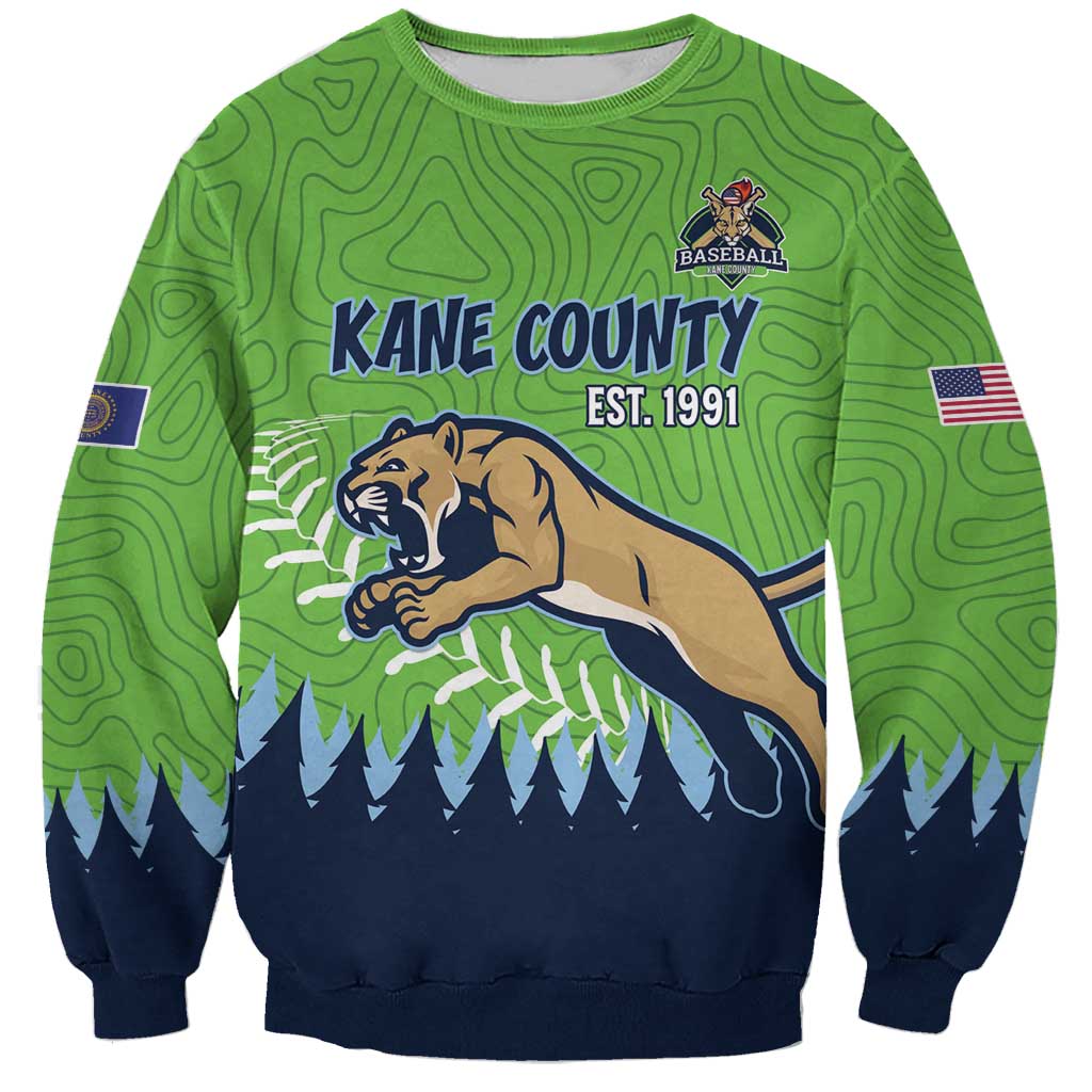 Kane County 2025 Baseball Custom Sweatshirt Cougar Fight Cougar Win