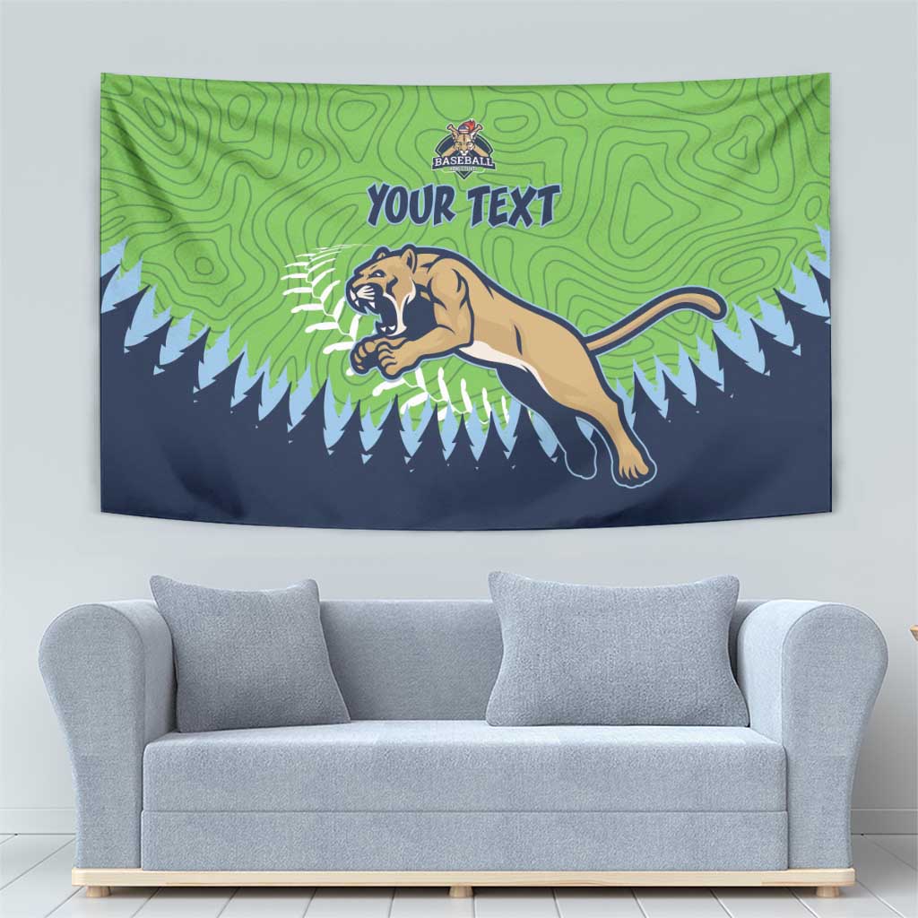 Kane County 2025 Baseball Custom Tapestry Cougar Fight Cougar Win