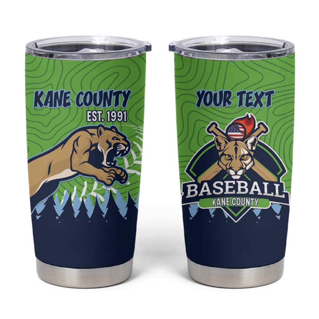 Kane County 2025 Baseball Custom Tumbler Cup Cougar Fight Cougar Win