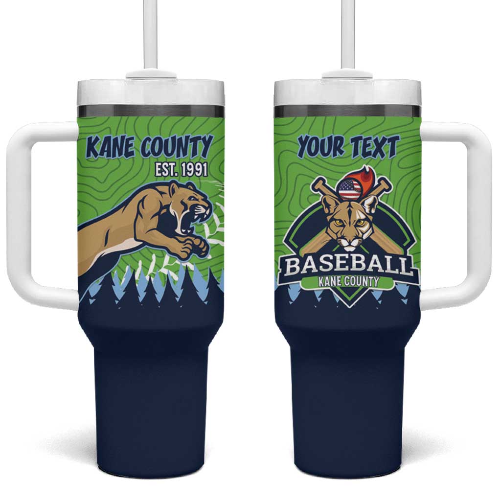 Kane County 2025 Baseball Custom Tumbler With Handle Cougar Fight Cougar Win