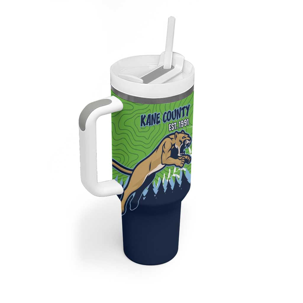 Kane County 2025 Baseball Custom Tumbler With Handle Cougar Fight Cougar Win