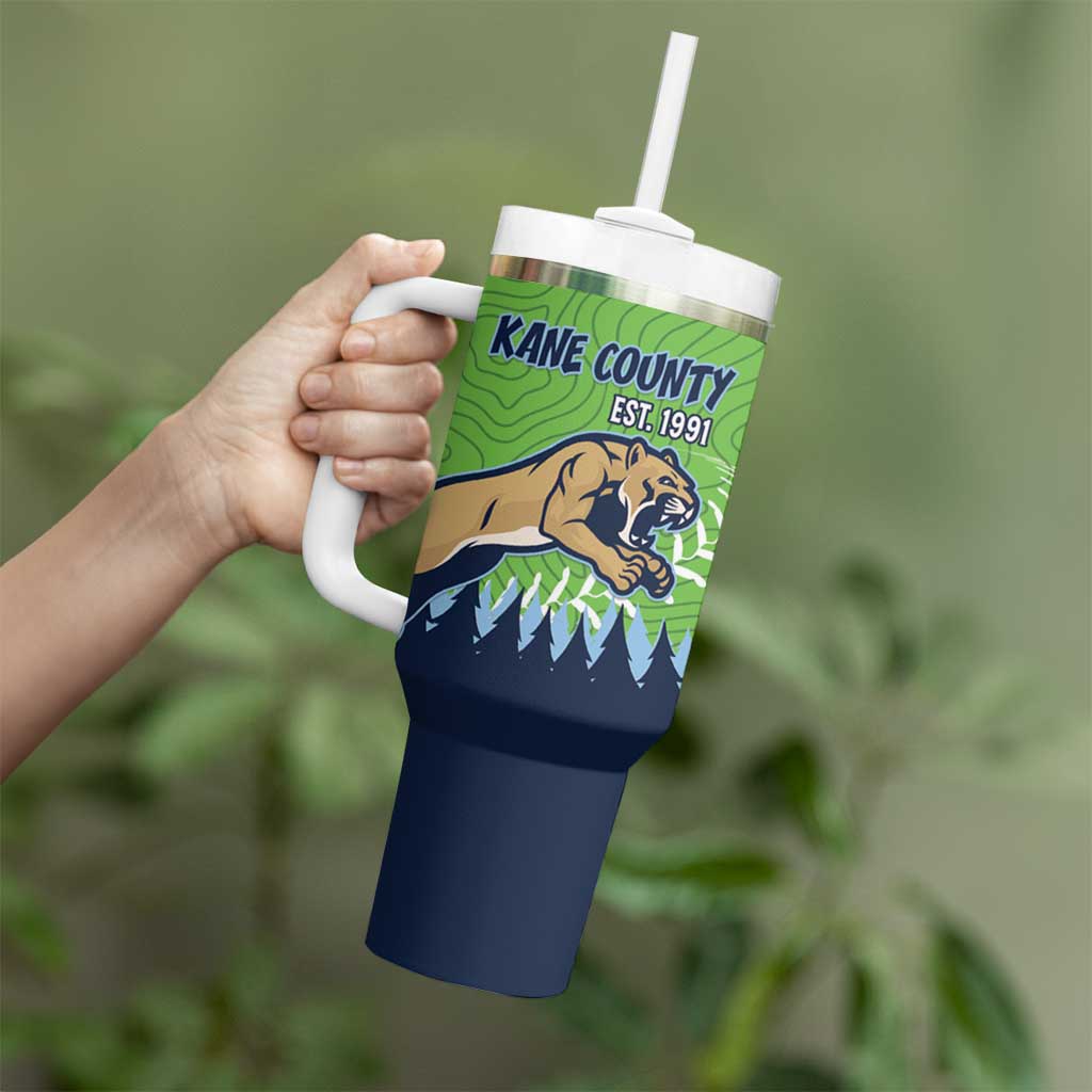 Kane County 2025 Baseball Custom Tumbler With Handle Cougar Fight Cougar Win