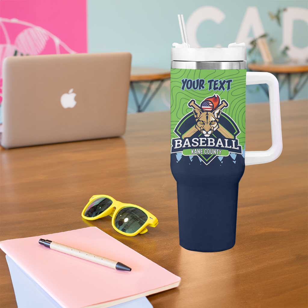 Kane County 2025 Baseball Custom Tumbler With Handle Cougar Fight Cougar Win