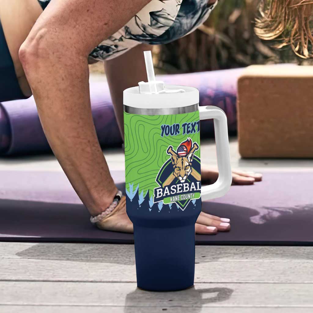 Kane County 2025 Baseball Custom Tumbler With Handle Cougar Fight Cougar Win