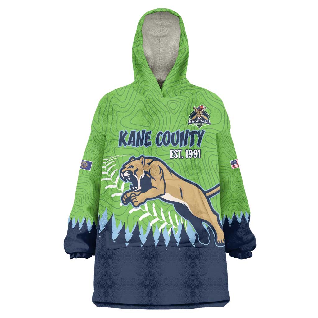 Kane County 2025 Baseball Custom Wearable Blanket Hoodie Cougar Fight Cougar Win