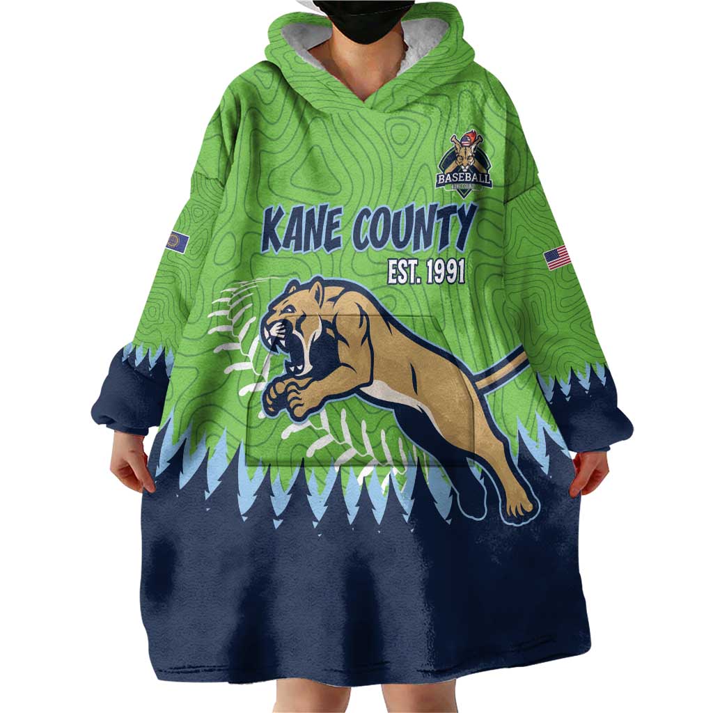 Kane County 2025 Baseball Custom Wearable Blanket Hoodie Cougar Fight Cougar Win