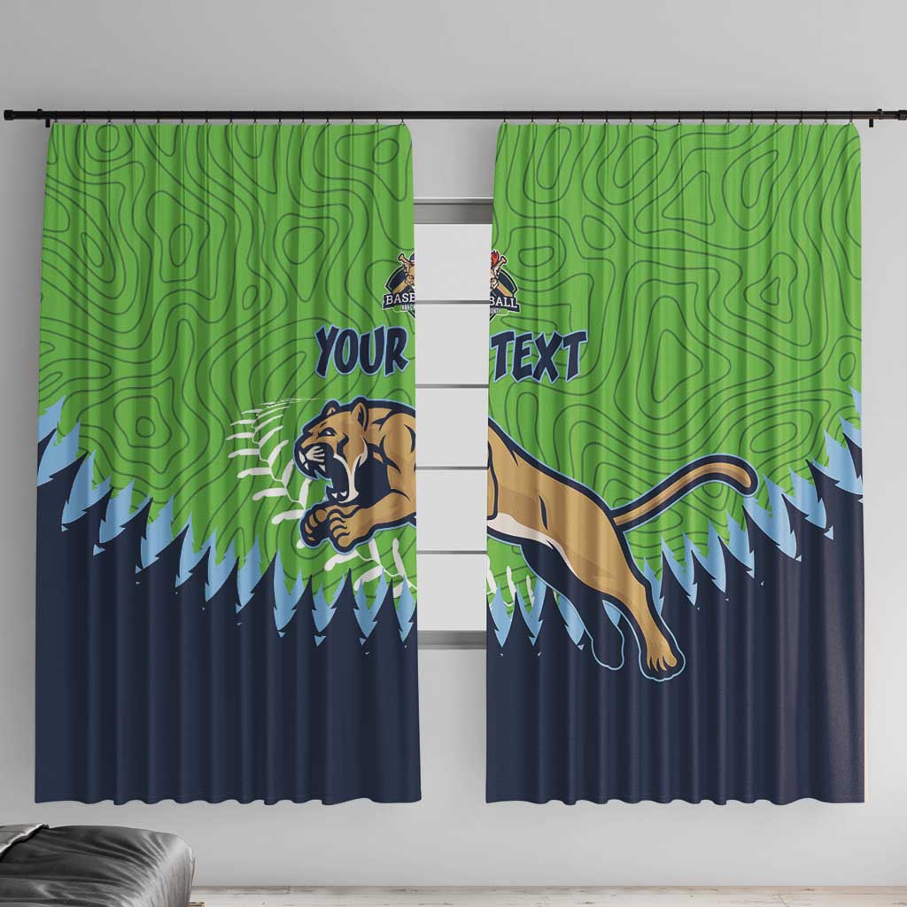 Kane County 2025 Baseball Custom Window Curtain Cougar Fight Cougar Win