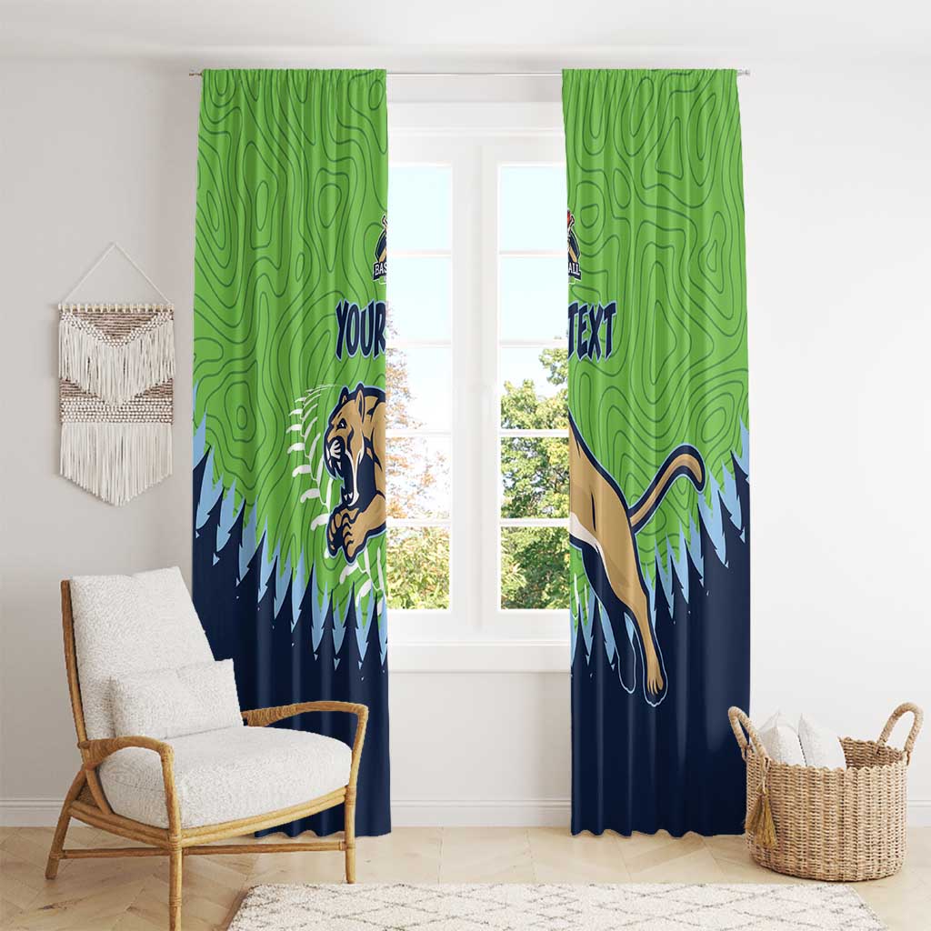 Kane County 2025 Baseball Custom Window Curtain Cougar Fight Cougar Win