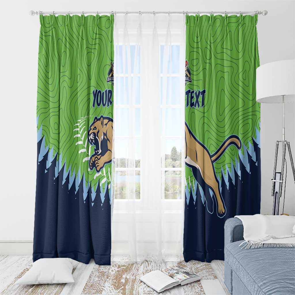 Kane County 2025 Baseball Custom Window Curtain Cougar Fight Cougar Win