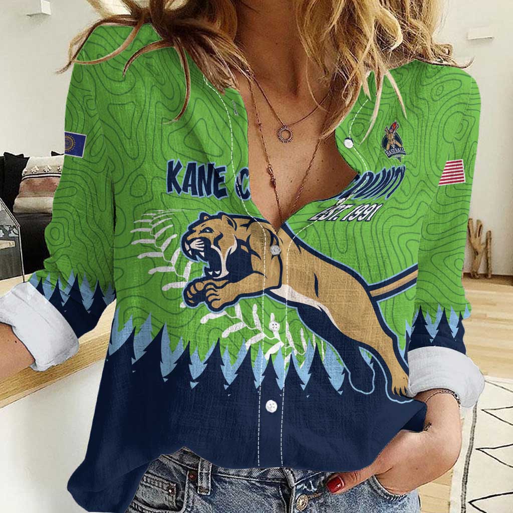 Kane County 2025 Baseball Custom Women Casual Shirt Cougar Fight Cougar Win