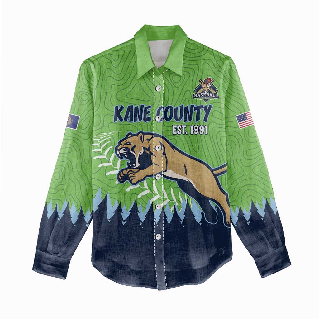 Kane County 2025 Baseball Custom Women Casual Shirt Cougar Fight Cougar Win
