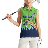 Kane County 2025 Baseball Custom Women Sleeveless Polo Shirt Cougar Fight Cougar Win