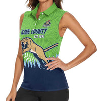 Kane County 2025 Baseball Custom Women Sleeveless Polo Shirt Cougar Fight Cougar Win