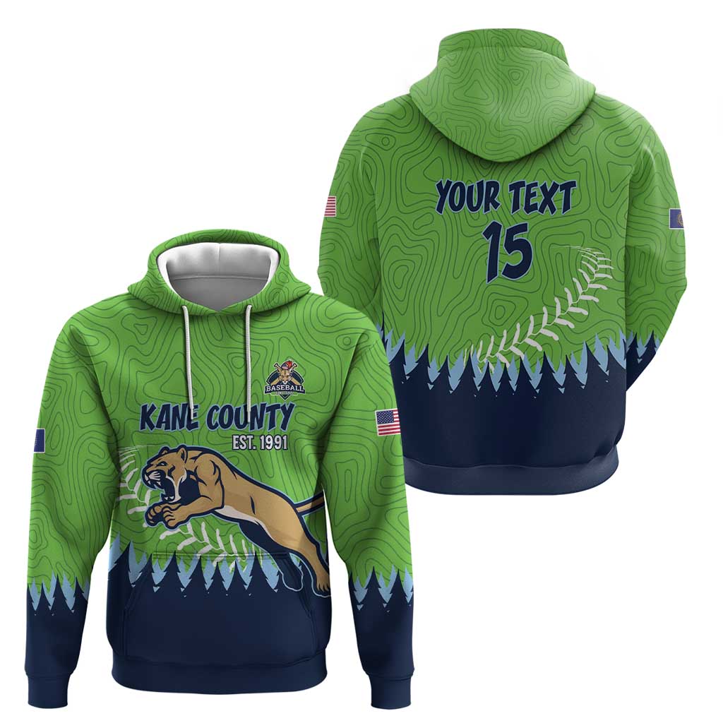 Kane County 2025 Baseball Custom Zip Hoodie Cougar Fight Cougar Win