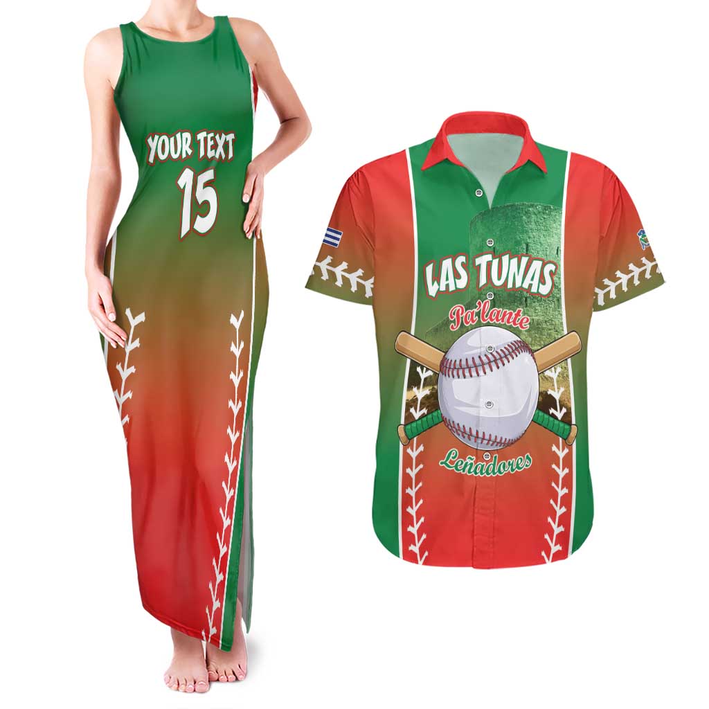 Las Tunas 2025 Baseball Custom Couples Matching Tank Maxi Dress and Hawaiian Shirt Palante Lenadores
