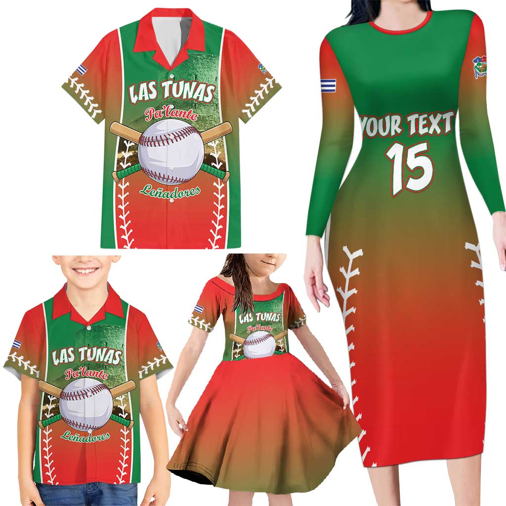 Las Tunas 2025 Baseball Custom Family Matching Long Sleeve Bodycon Dress and Hawaiian Shirt Palante Lenadores