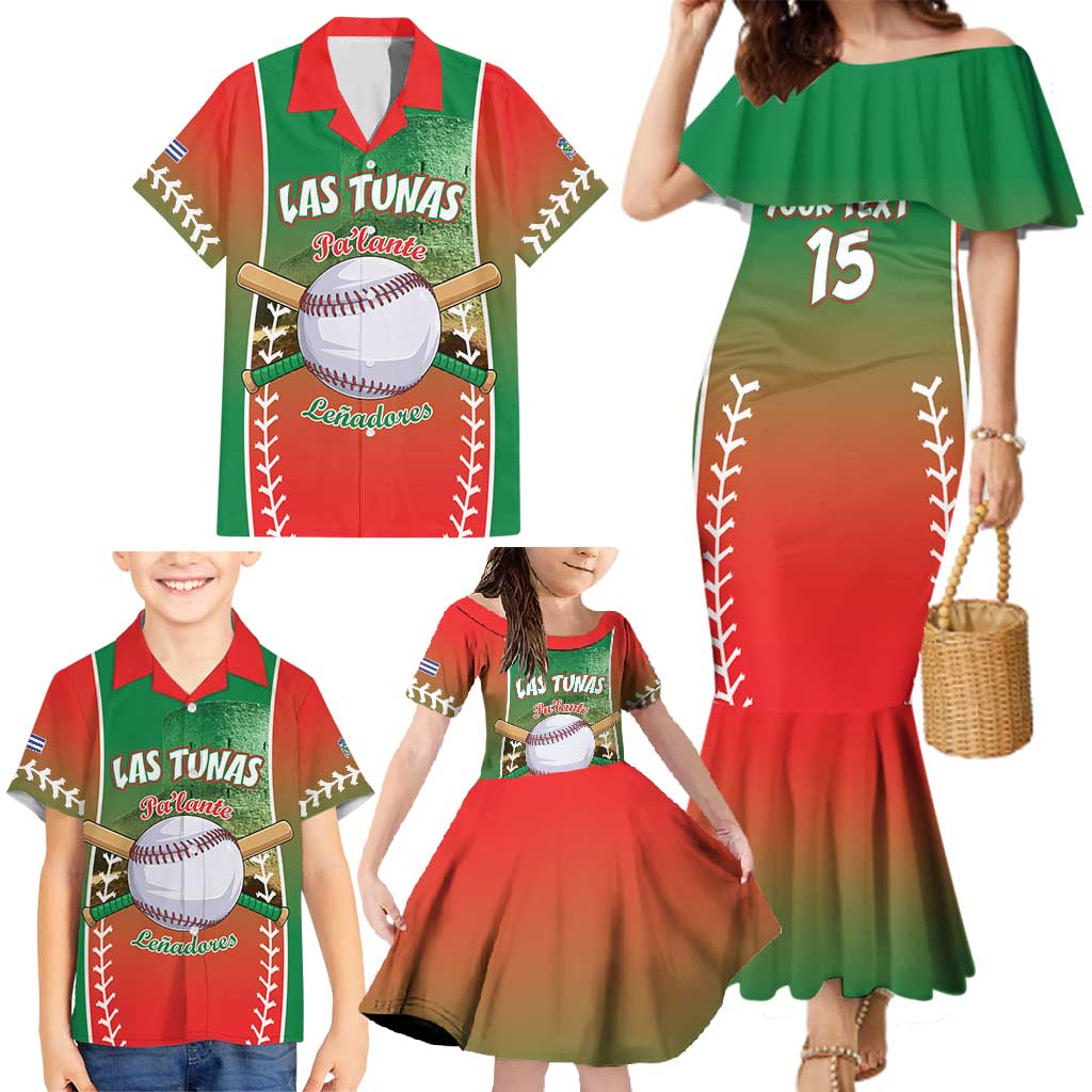 Las Tunas 2025 Baseball Custom Family Matching Mermaid Dress and Hawaiian Shirt Palante Lenadores