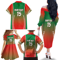 Las Tunas 2025 Baseball Custom Family Matching Off The Shoulder Long Sleeve Dress and Hawaiian Shirt Palante Lenadores
