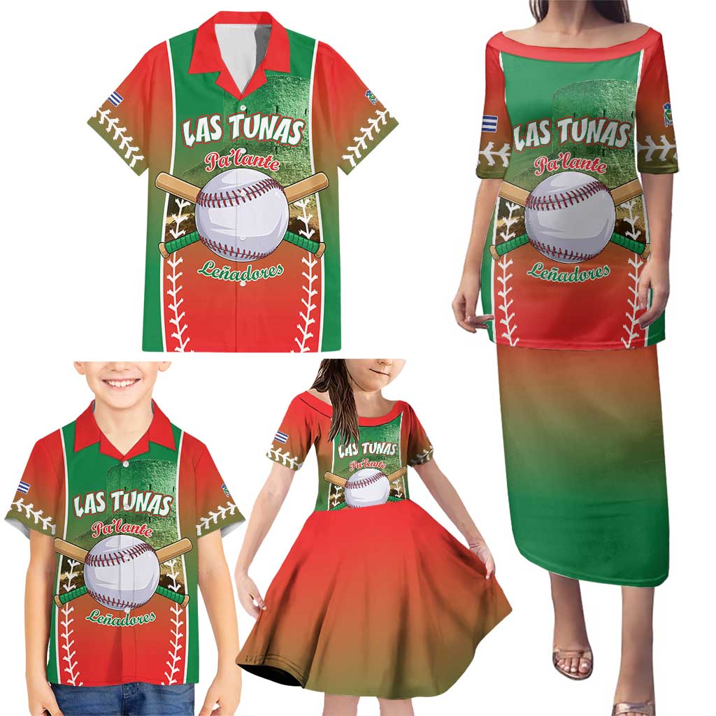 Las Tunas 2025 Baseball Custom Family Matching Puletasi and Hawaiian Shirt Palante Lenadores