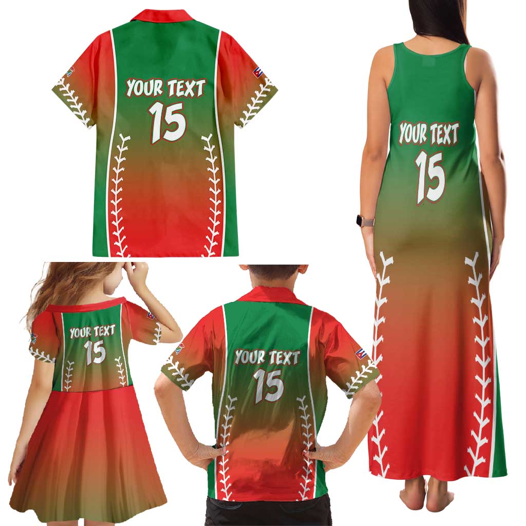Las Tunas 2025 Baseball Custom Family Matching Tank Maxi Dress and Hawaiian Shirt Palante Lenadores